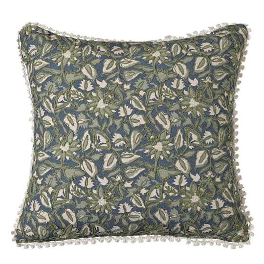 18" Green Floral Pillow by Ashland®